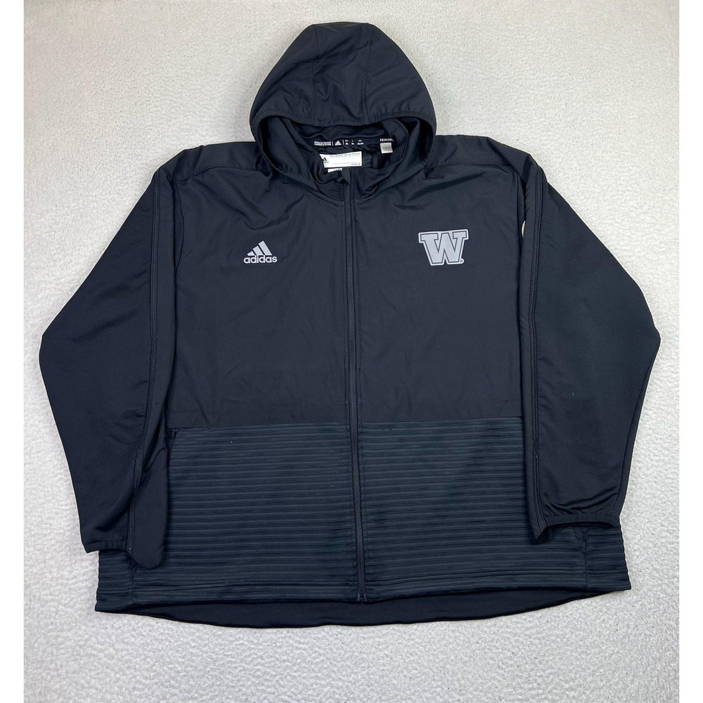 Washington Huskies Jacket‎ Mens 3XL Black NCAA Football Adidas COLD.RDY
